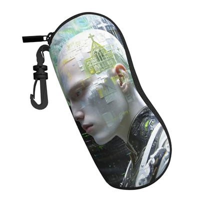 Portable Leather Glasses Case Anti-pressure Glasses Bag Coin Purse Storage Bag Suitable for Men and Women - color: D