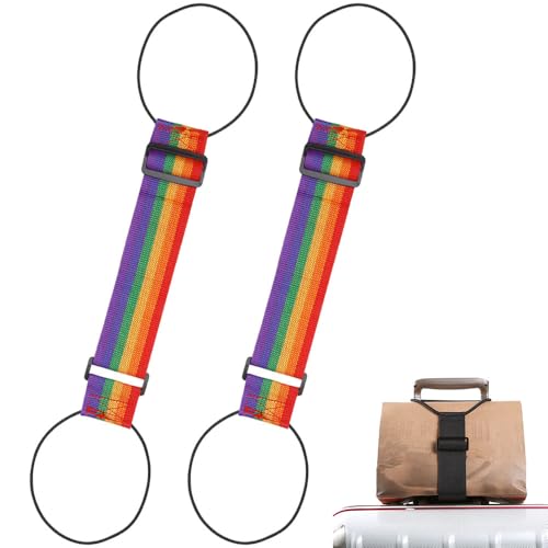 2026 Multi-Use Strong Adjustable Luggage Connector Straps,Flexible and Adjustable Elastic Fastening Belt for Luggage Strap,Luggage Connector Straps for Suitcases Travels Accessories (Mix-2pc) - color: Mix-2pc