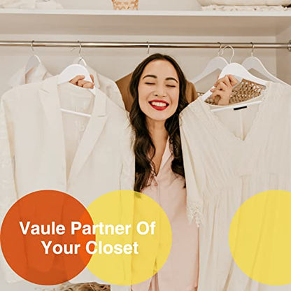 White Wooden Hangers 30 Pack Slim Coat Hangers for Closet with Smooth Finish,Shirt,Suit,Dress,Heavy Duty Clothes Hanger - color: White