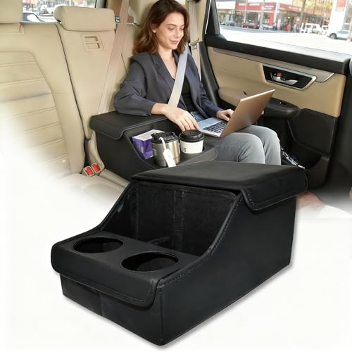 Backseat Car Organizer, Middle Seat Organizer With 4 Storage Compartments 2 Cup Holders, Back Seat Center Hand Rest Toy Storage for Toddler Kids Family Travel Roadtrip Essentials for SUV Truck Van - color: Hand Rest Toy Organizer