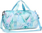 Gym Bag Sports Duffle Bag with Wet Pocket Weekender Overnight Bag with Waterproof Shoe Pouch and Air Hole for Girls Kids Women Travel Foldable Bag - color: Marble 74