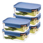 LocknLock Tritan Plastic Bisfree Modular Plus Food Storage Container Set, Lunch, Meal Prep, Stackable, BPA-Free, Leakproof, Freezer-Safe, 10 Pieces, 5 Boxes and 5 Lids, Navy, 910ml - color: Navy, size: 10 set (5 containers & 5 Lids), 910 ml
