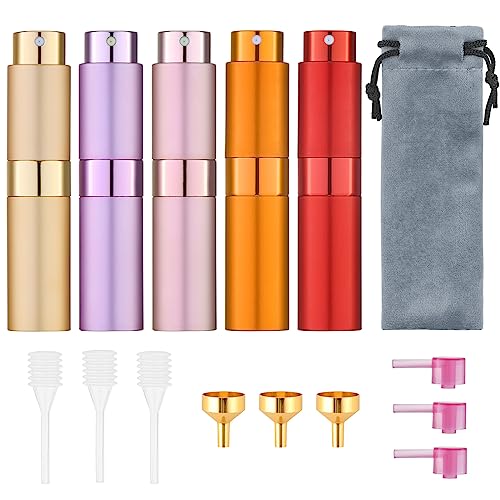 Tekson 8ml Travel Perfume Atomizer Refillable, Mini Cologne Spray Bottle Empty, Small Aftershave Portable Sprayer for Liquid Dispenser(Red) - color: PPOGR