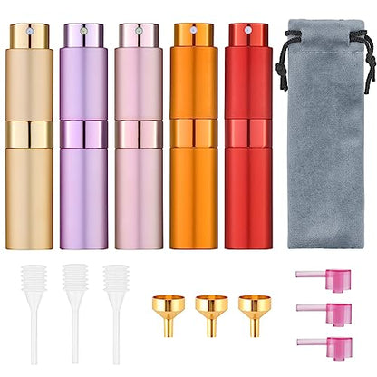 Tekson 8ml Travel Perfume Atomizer Refillable, Mini Cologne Spray Bottle Empty, Small Aftershave Portable Sprayer for Liquid Dispenser(Red) - color: PPOGR