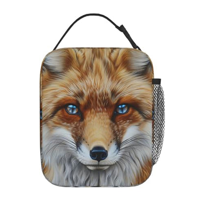 Insulated Lunch Box for Kids Boys Girls, Reusable Lunch Bag for School, Office, Work, Picnic, Travel, Fox Face Lunch Box - color: lunch box 73