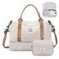 Weekender Bags for Women,Overnight Travel Duffel Bag with Shoes Compartment& Toiletry Bag,Extra Large(Beige & Brown) - color: Beige & Brown, size: Extra Large