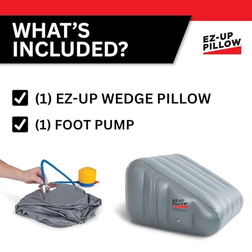 North Coast Medical EZ Up Inflatable Leg Elevation Wedge Pillow with Foot Pump – Physical Therapist Designed for Post-Surgery Recovery, Circulation & Swelling Relief for Leg, Knee, Hip and Back Pain