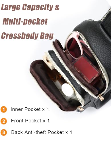 Mothers Day Gifts for Mom Wife Crossbody Bags for Women Gifts for Mom from Daughter Son Husband Anniversy Birthday Family Mother in Law Small Gift Sling Bag Fanny Travel Pack Christmas Gift Ideas - color: Black