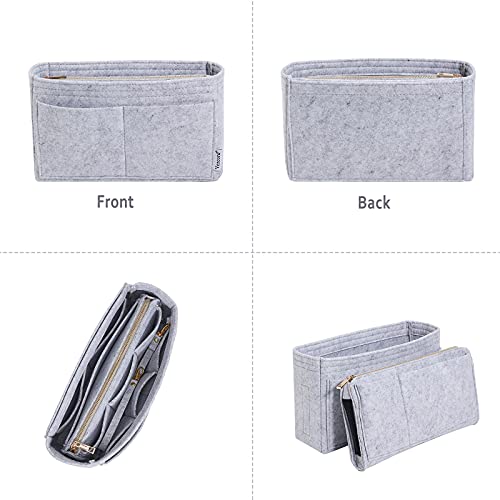 Vercord Felt Organizer Insert For Purse Handbag Tote Bag In Bag Inside Shaper Divider Neo Grey Slender Medium - color: A Grey, size: Slender Medium