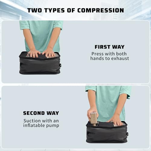 ONTYZZ Travel Vacuum Compression Bags 12 inch Space Saver Bags Vacuum Travel Case with IP67 Waterproof Zipper for Socks, Underwear, One Bag Black - color: 12'' One Bag