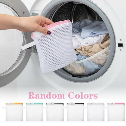 6 Pcs Small Mesh Laundry Bag for Delicates Lingerie Laundry Bag Sock Washing Bags for Laundries Foldable Mesh Laundries Bags Small for Travel Home Mini Washing Machine Use Colorful 5.51×4.72 Inch