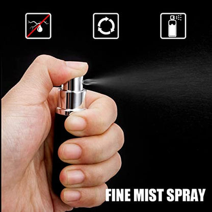 Travel Refillable Perfume Atomisers, 5ML, 3 Pcs Mini Portable Spray Bottles, Round Tube Set With 1 Flat Separated Tool, for Home Business Trip (Black+Blue+Champagne)(4pcs) - color: Black+Blue+Champagne