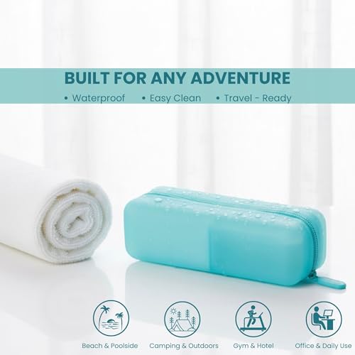 Cotton Pad Swab Travel Case, 2-in-1 Waterproof Organizer, VISFRESH (Blue) - color: Blue