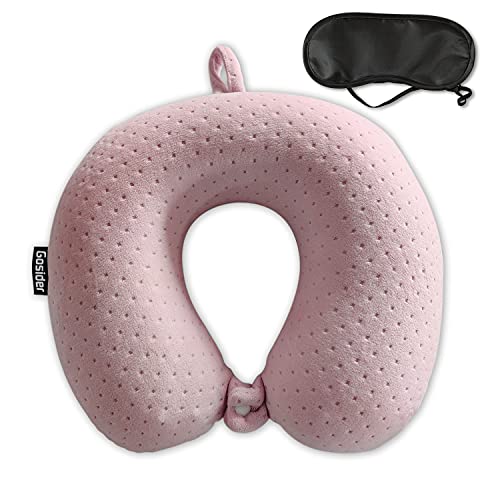 Neck Pillows for Sleeping Travel Pink Travel Pillow Comfortable U Shape Memory Foam Pillows Neck and Head Support Portable Travel Neck Pillow Suitable for Planes, Trains, Self-Driving Cars - color: Pink