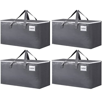 BlissTotes Large Moving Boxes and with Zippers & Handles Moving Supplies with lids, Heavy Duty Totes for Storage Bags for Space Saving, Fold Flat, Moving and Storing 76L, 4 Pack - size: 76L-4 Packs