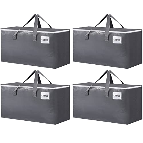 BlissTotes Large Moving Boxes and with Zippers & Handles Moving Supplies with lids, Heavy Duty Totes for Storage Bags for Space Saving, Fold Flat, Moving and Storing 76L, 4 Pack - size: 76L-4 Packs
