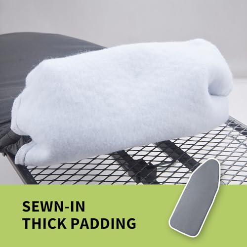 Seiritex Ironing Board Cover 12x32 inch, Fits Table Top Ironing Board Heat Reflective, Thick Padding with Elasticized Edges, Small Iron Board Cover Only (Black) - color: Black, size: 12x32