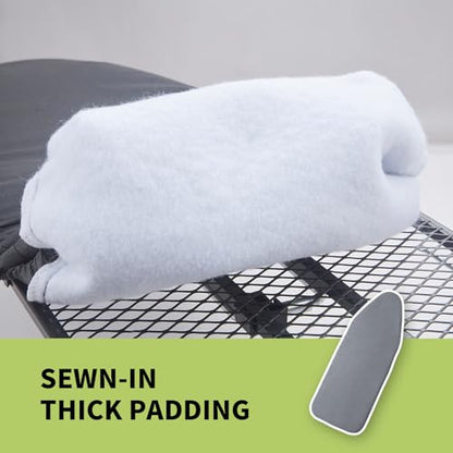 Seiritex Ironing Board Cover 12x32 inch, Fits Table Top Ironing Board Heat Reflective, Thick Padding with Elasticized Edges, Small Iron Board Cover Only (Black) - color: Black, size: 12x32