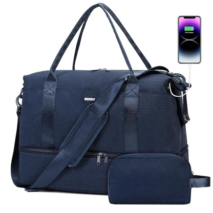 For Spirit Airlines Personal Item Bag Underseat Carry On Bag with Wet Pocket & Shoe Compartment & USB Charging Port - color: Blue