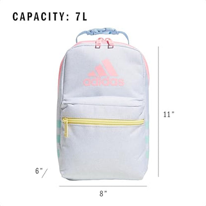 adidas Santiago Lunch Bag Cooler for Women and Men, Insulated Food Container Box with Mesh Pocket, Twill White/Clear Sky Blue/Pink Spark/3.0, One Size - color: Spray Gradient Team Royal Blue/Night Indigo/Frozen Lemon Yellow/4