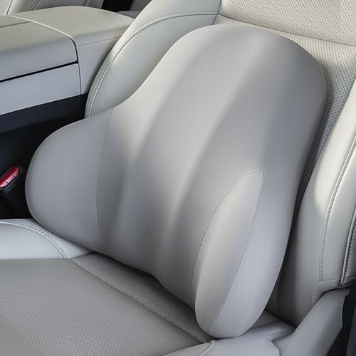BABUR Lumbar Support Pillow for Car, Ergonomic Memory Foam Support Pillow for Lower Back Pain Relief, Washable Cover, Lumbar Cushion for Driving Seat, Fits Most Cars | Gray - color: Gray