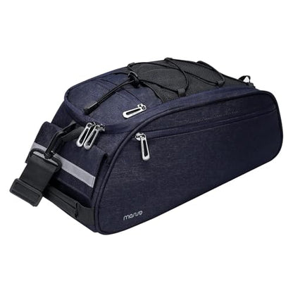 MOSISO Bike Rack Bag, Waterproof Bicycle Trunk Pannier Rear Seat Pouch Cycling Bike Carrier Backseat Storage Luggage Saddle Shoulder Bag - color: Navy Blue
