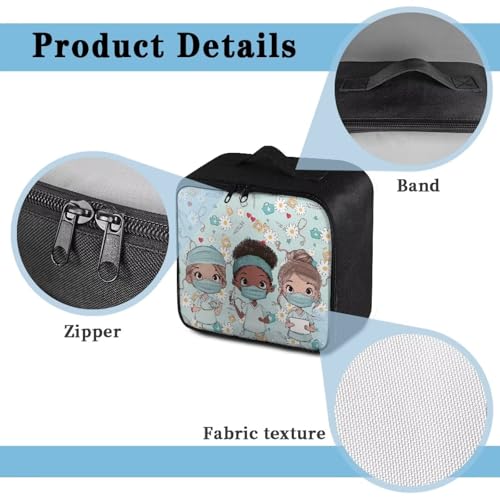 Empty First Aid Bag Nurse Blue Medical Bag Empty Large Capacity for Home Office and Travel Use Lightweight Washable Soft Fabric Organizational Pouch for Emergencies - color: Nurse Blue