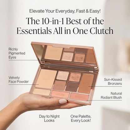 LUMINESS Face Time Essentials Face Palette - Includes Bronzer, Blush, Highlighter, Face Powder and 6 Eyeshadows - Highly Pigmented, Long-Wearing Makeup Palette - Silky Smooth, Easy to Blend