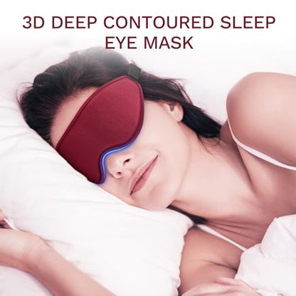FlyCoco 99% Fully Block Out Light Eye Sleep Mask, 3D Deep Contoured Eyes Cover Zero Pressure, Long Lash Extension Eyes Mask with Adjustable Straps for Sleeping Travel Home Nap Rest Women Men (Red) - color: Red