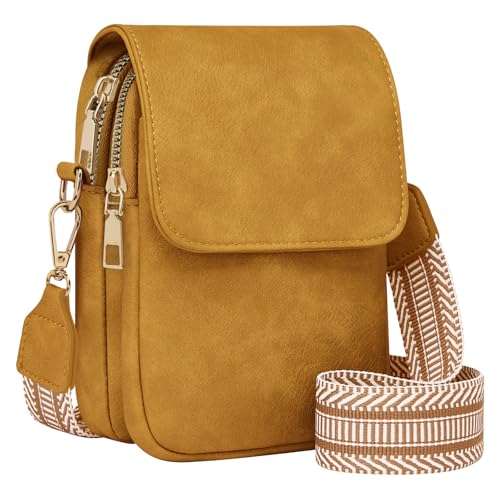 Fashion Small Crossbody Bags for Women Trendy Designer Cell Phone Purses Wallets with Card Holder Anti Theft Travel - color: Yellow