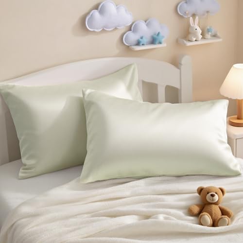 NTBAY Egyptian Cotton Toddler Pillowcases - Set of 2 - Travel Pillow Cases - 500 Thread Count Cotton 13x18 Pillow Covers - Envelope Closure Nursery Pillowcases, 13x18 Inches, Ivory - color: Ivory