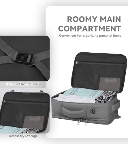 AREYTECO 60L Travel Laptop Backpack for Men, Extra Large Backpack, Big Capacity Carry On Backpack, 18-19 Inch Laptop Backpack Water Resistant Luggage Computer Daypack College Bag, Grey - color: Grey, size: 18.4 Inch (22''x14''x11'')