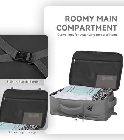 AREYTECO 60L Travel Laptop Backpack for Men, Extra Large Backpack, Big Capacity Carry On Backpack, 18-19 Inch Laptop Backpack Water Resistant Luggage Computer Daypack College Bag, Grey - color: Grey, size: 18.4 Inch (22''x14''x11'')