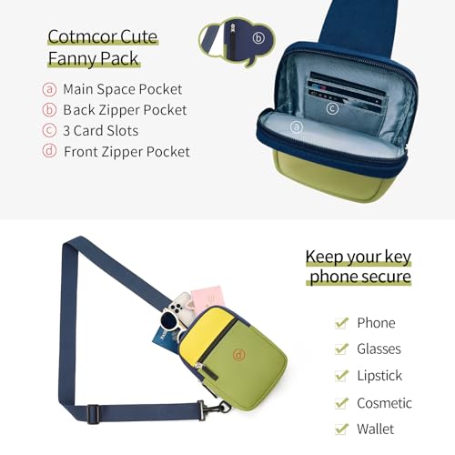 Birthday Gifts for 8 9 10 11 12 Year Old Teens Girls Kids, Fanny Pack Crossbody Bag Sling Belt Bags Purse, Dorm Travel Essentials for Girls Fashion, Preppy Tween Teen Girl Gift Trendy Stuff - color: Green & Yellow