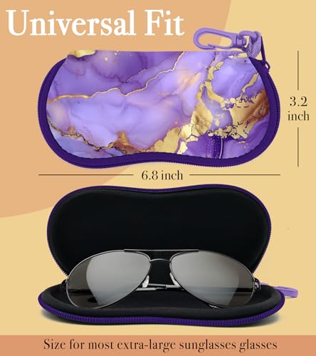 Sunglasses Case Soft Glasses Cases for Women Pouch Eyeglass Bag Eye Glass Kids Girls Sun Glasses Cute Kawaii - color: Marble Purple
