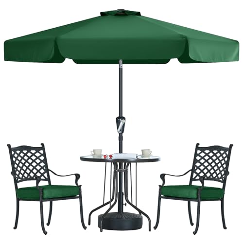 MASTERCANOPY 7.5ft Patio Umbrella with Valance, Crank and Tilt – 6 Ribs Outdoor Market Umbrella, UV/Fade Resistant, Waterproof Canopy with Wind Vent for Garden, Deck, Backyard, Pool (Forest Green) - color: Forest Green, size: 7.5FT