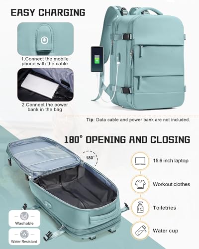 wepadre Vacuum Backpack Travel with Pump Travel Backpack with Vacuum System Expandable Vacpack Compression Backpacks for Travel Easy Vac Pack Carry on Luggage Blue - color: Blue