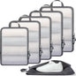 BAGAIL 6 Set Ultralight Compression Packing Cubes Packing Organizer for Travel Accessories Luggage Suitcase Backpack - color: DarkGrey70D, style: Mesh Pattern