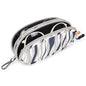 Double Eyeglasses Case Soft Portable Zipper Sunglasses Pouch with Keychain Clip for Men Women - color: Gray Wave