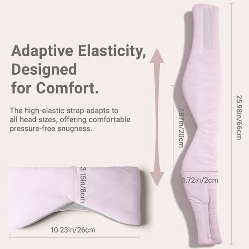 Soft Reversible Cotton Eye Mask for Sleep, Ballet Pink Adjustable and Breathable Design, Lightweight Full-Cover Blindfold for Travel & Nap, Holiday Gift Set for Women Men Adults Couples - color: Ballet Pink