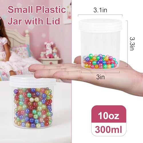 4 Pack 10oz Wide Mouth Travel Containers, PP Clear Leak Proof Travel Plastic Jars with Lids for Creams Lotion Cosmetic, Jewelry Beads, Sample, Small Items Storage - color: Clear, size: 10 oz