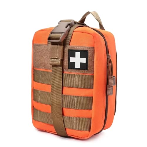 Tactical Medical Utility Pouch Rip Away First Aid Survival Bag for Travel Outdoor Hiking and Emergency Everyday Carry - color: Orange
