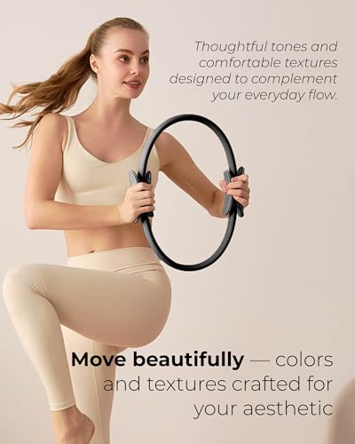 Pilates Kit for Women – Home Pilates Equipment Set with Ring, Ball & Resistance Bands | Pilates Starter Kit with Accessories in Gift Box - color: Black, style: Essential Kit - 3PC