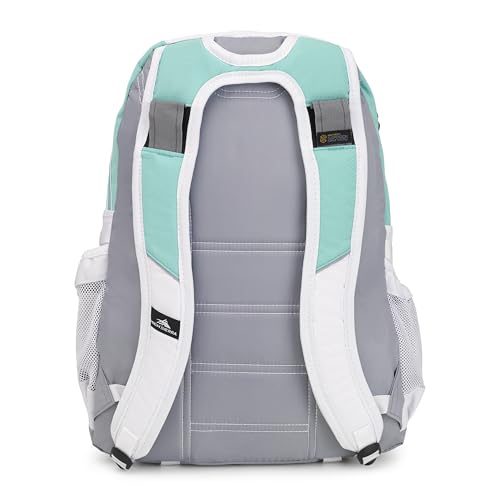 High Sierra Loop Backpack, Travel, or Work Bookbag with tablet sleeve, One Size, Aquamarine/White/Ash - color: Aquamarine/White/Ash