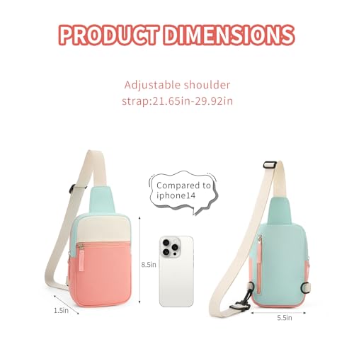 Birthday Gifts for 8 9 10 11 12 Year Old Teens Girls Kids, Fanny Pack Crossbody Bag Sling Belt Bags Purse, Dorm Travel Essentials for Girls Fashion, Preppy Tween Teen Girl Gift Trendy Stuff - color: Beige & Pink