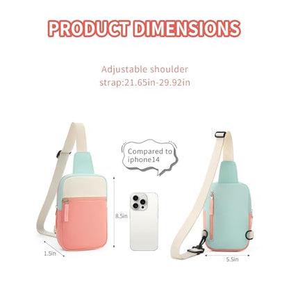 Birthday Gifts for 8 9 10 11 12 Year Old Teens Girls Kids, Fanny Pack Crossbody Bag Sling Belt Bags Purse, Dorm Travel Essentials for Girls Fashion, Preppy Tween Teen Girl Gift Trendy Stuff - color: Beige & Pink