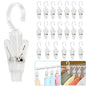 VinBee 20 PCS Laundry Hooks with Clips Super Strong Plastic Home Travel Swivel Hanging Hanger Closet Organizer Clamps Socks Boot Bras Towels for Bathroom Wardrobe Kitchen Office - 4.3 Inches (Clear) - color: Clear
