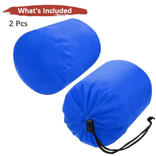 Stuff Sack [2PCS] - Waterproof Outdoor Storage Sacks Use for Backpacking & Traveling & Hiking - [Sapphire Blue-5 x 10 in/ 13 x 25 CM] Ultralight Drawstring Bags - color: Sapphire Blue
