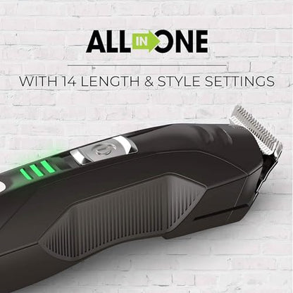 Remington All-in-One Grooming Kit, Lithium Powered, 8 Piece Set with Trimmer, Men's Shaver, Clippers, Beard and Stubble Combs, PG6025, Black - size: 8-piece set