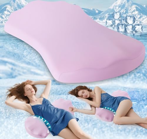 Fledano Lumbar Support Pillow for Bed – Floor Pillows & Cushions - Memory Foam Lower Back Pain Relief Pillow for Sleeping, Ergonomic Lumbar Pillow for Side & Back Sleepers, Sciatica & Hip Pain Relief - color: 02-purple (Upgraded Cool Cover)